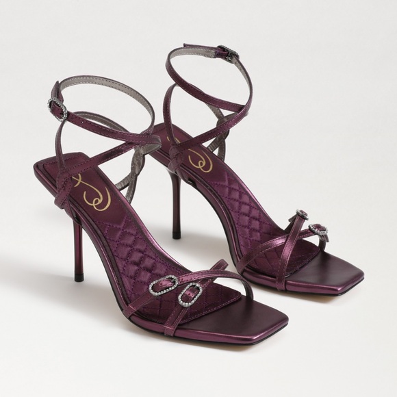 Sam Edelman Women's Trevin Crystal Buckle High Heel Sandals - Picture 1 of 6